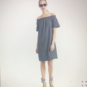 J. Crew off-the-shoulder chambray dress, size 14